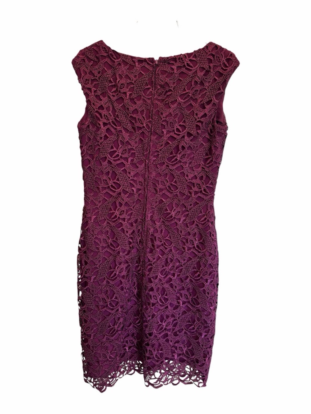 Lauren Ralph Lauren Burgundy Lace Sheath Dress Size 6 Cocktail Guest - Picture 12 of 12